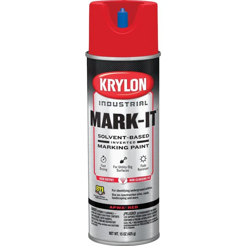 Krylon 730208 Mark-It Industrial SB APWA Red Inverted Marking Paint