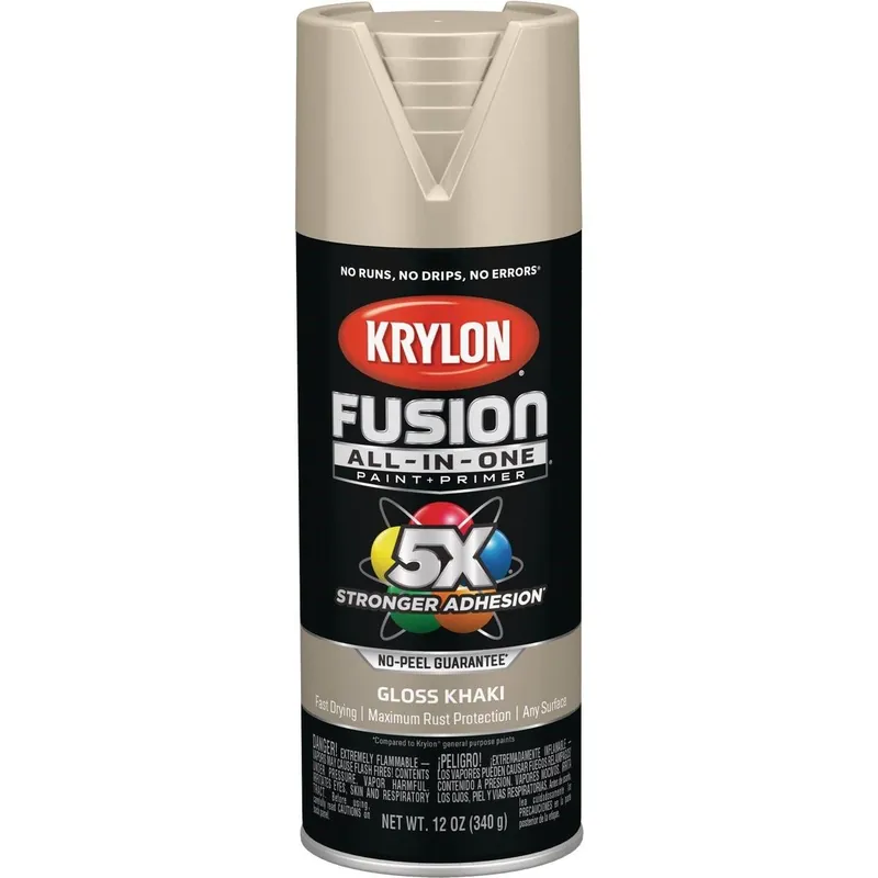 Krylon K02713007 Fusion All-In-One Gloss Spray Paint & Primer Khaki