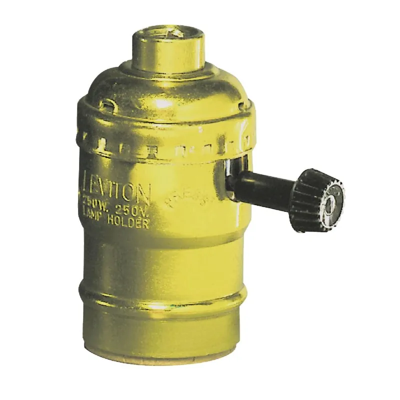 Leviton 0517090PG Turn-Knob Medium Base Polished Gilt Lamp Socket