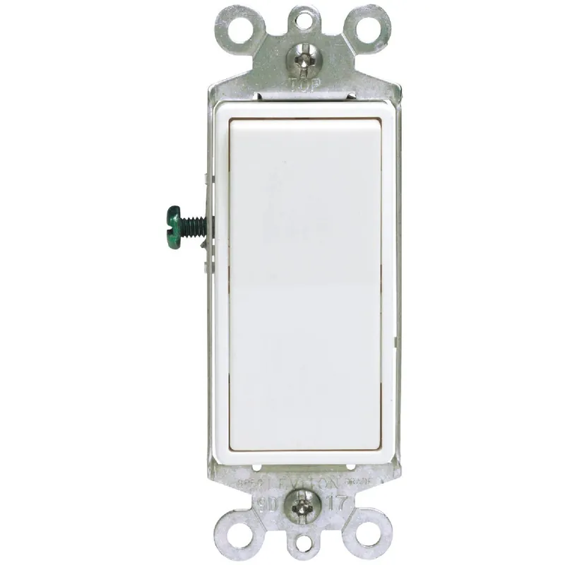 Leviton S12-05603-2WS Decora Rocker White 15A Grounded 3-Way Switch
