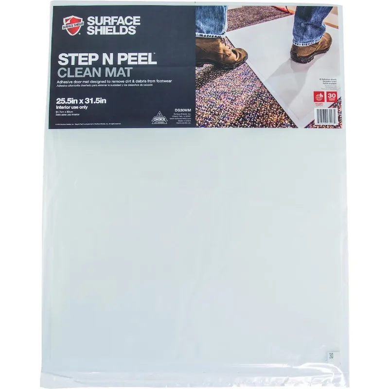 Surface Shields DG30WM Step N Peel Clean Mat 25.5 In. x 31.5 In. Floor Protector
