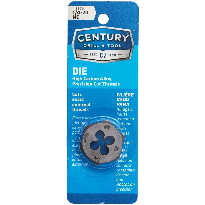 Century Drill Tool 96201 1/4-20 National Coarse 1 In. Across Flats Fractional Hexagon Die