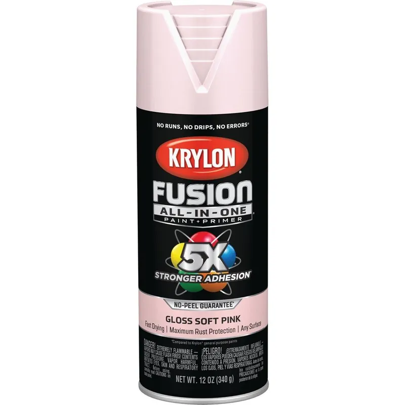 Krylon K02717007 Fusion All-In-One Gloss Spray Paint & Primer Pink Blush