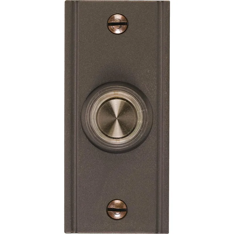 Heath Zenith SL-716-00 Wired Oil Rubbed Bronze Metal Body LED Lighted Doorbell Push-Button