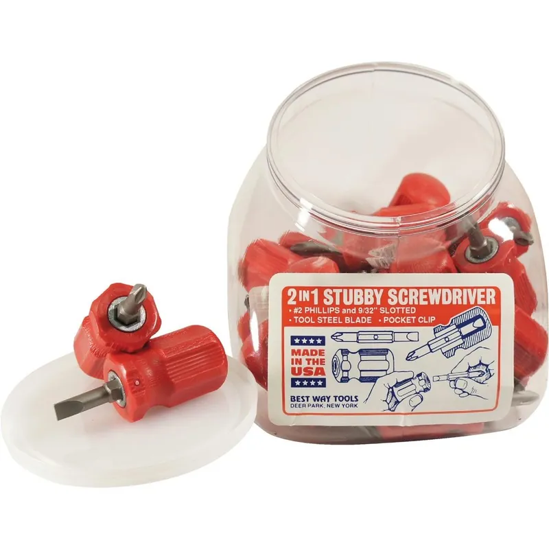 Best Way Tools 26061 2-in-1 Stubby Multi-Bit Screwdriver (24pc disp)
