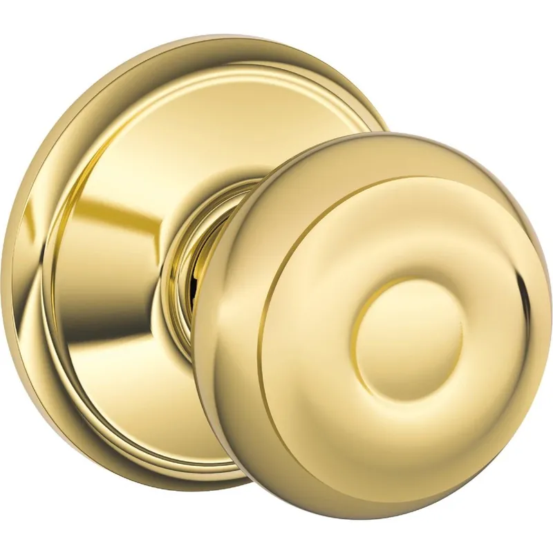 Schlage F10VGEO605 Georgian Bright Brass Hall & Closet Door Knob