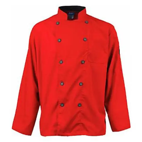 KNG Active Chef Coat XL Mens Red/Slate LS for AllPoints 2122RDSLXL