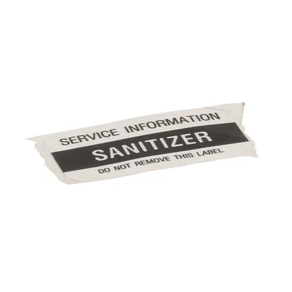 Sanitizer Decal 1000486 for Glastender 1000486