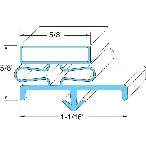 Door Gasket Power 20.5 x 11 x 3 37-01211 for Master-Bilt MAB37-01211