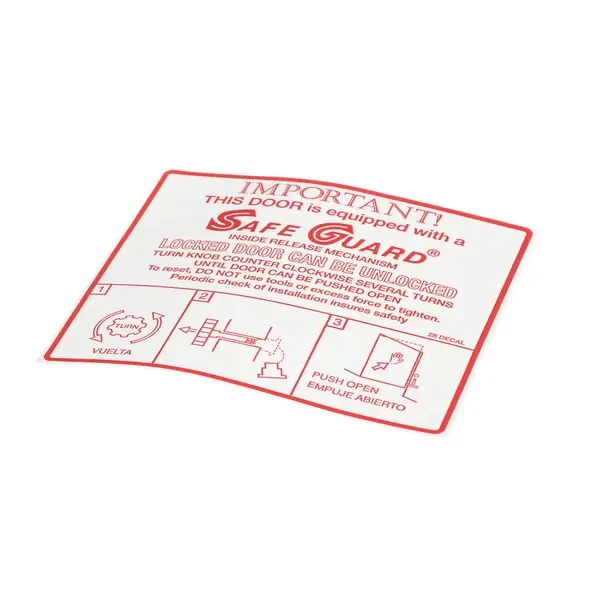 Decal Safeguard Mech for Kason 90028DECAL